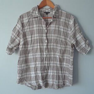 George Classics 100% Cotton Plaid Top XL